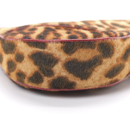Christian Dior Pony Hair Leopard Mini Saddle Bag Red 9 of 11