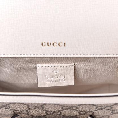 Gucci GG Supreme Monogram Web Mini Horsebit 1955 Shoulder Bag Beige Mystic White 4 of 5