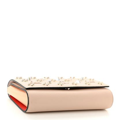 Christian Louboutin Calfskin Spikes Loubinthesky Paloma Clutch Ballerina 3 of 12