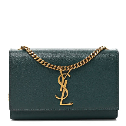 Saint Laurent Grain De Poudre Small Monogram Kate Satchel Sea Turquoise 1 of 8