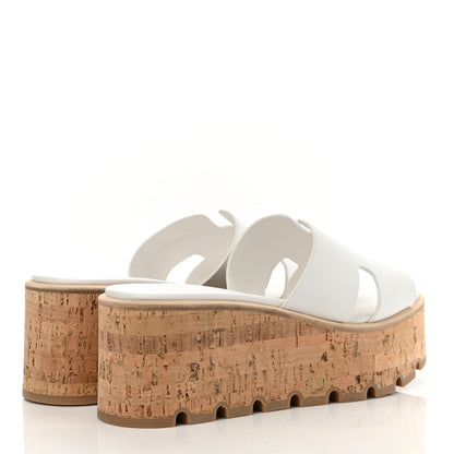 Hermes Calfskin Cork Eze 30 Sandals 37 White 4 of 9