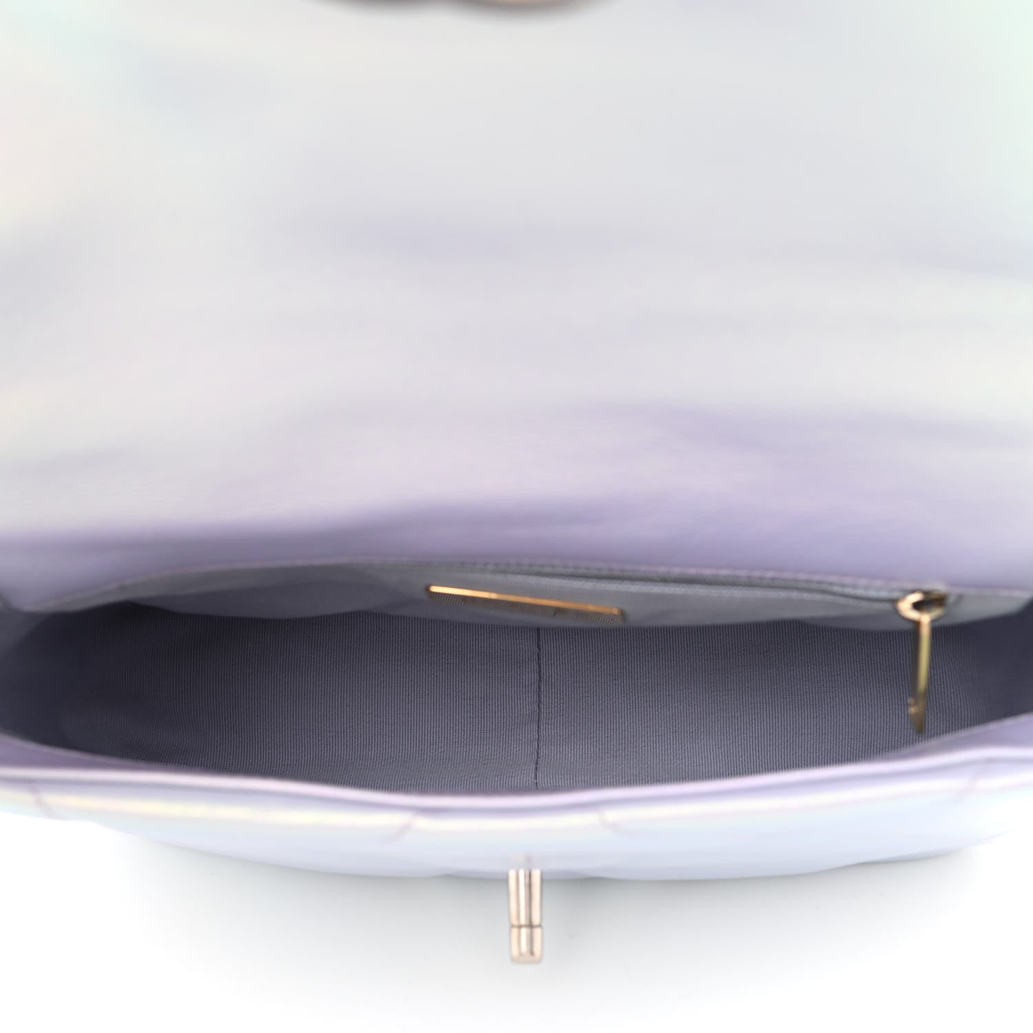Chanel Iridescent Calfskin Quilted Medium Chanel 19 Flap Light Purple Blue 5 of 10