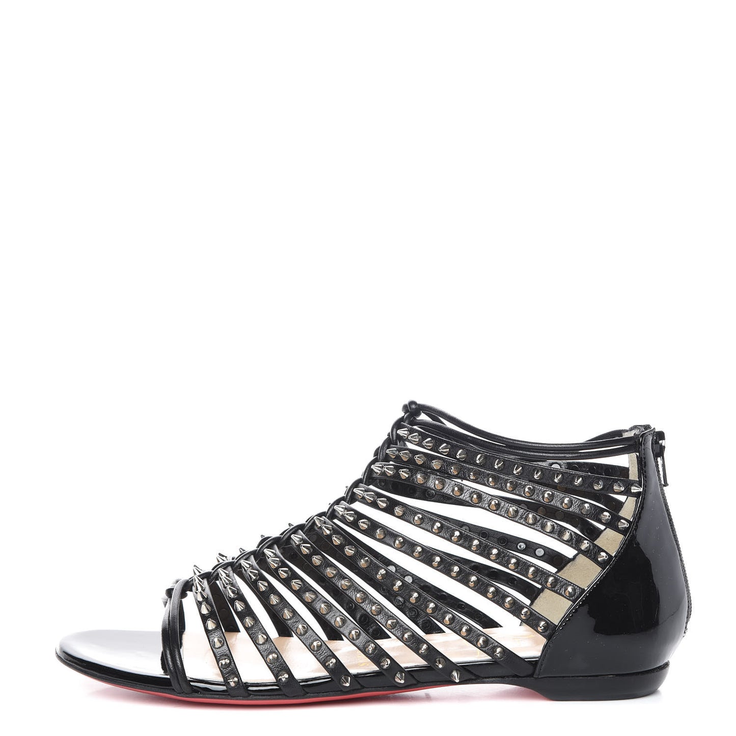 Patent Kid Millaclou Flat Cage Sandals 35 Black