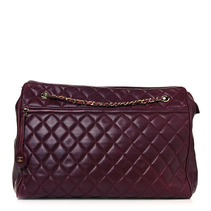 Chanel Lambskin Quilted Tote Burgundy 1 of 18