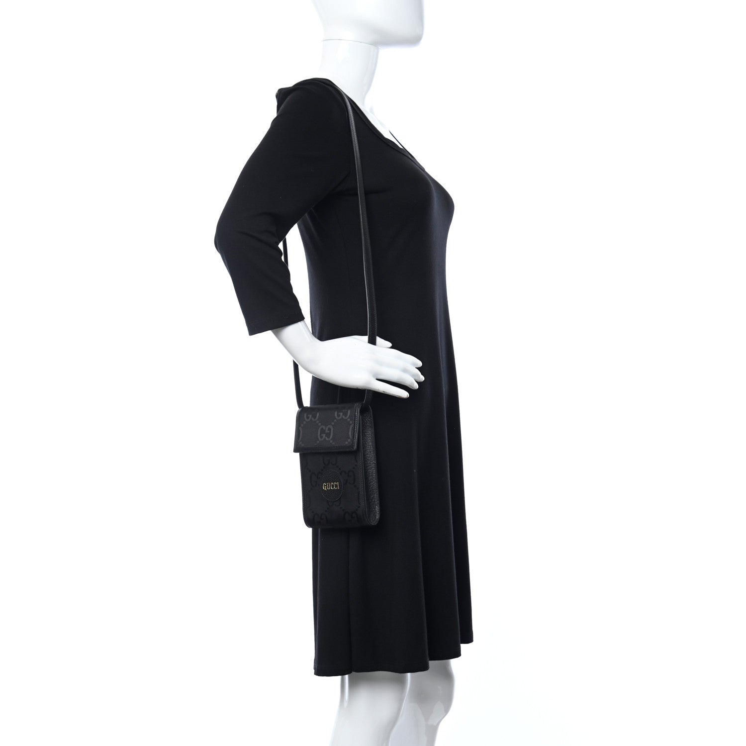 Gucci Econyl Nylon Monogram Off The Grid Crossbody Bag Black 2 of 10