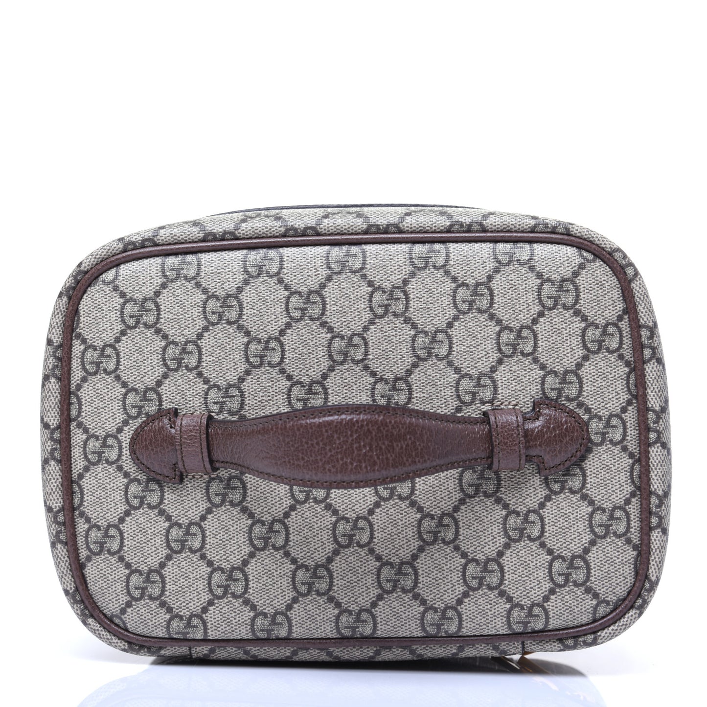 GG Supreme Monogram Textured Calfskin Web Small Ophidia Vanity Cosmetic Case Beige Ebony New Acero