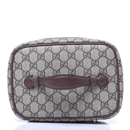 Gucci GG Supreme Monogram Textured Calfskin Web Small Ophidia Vanity Cosmetic Case Beige Ebony New Acero 12 of 14