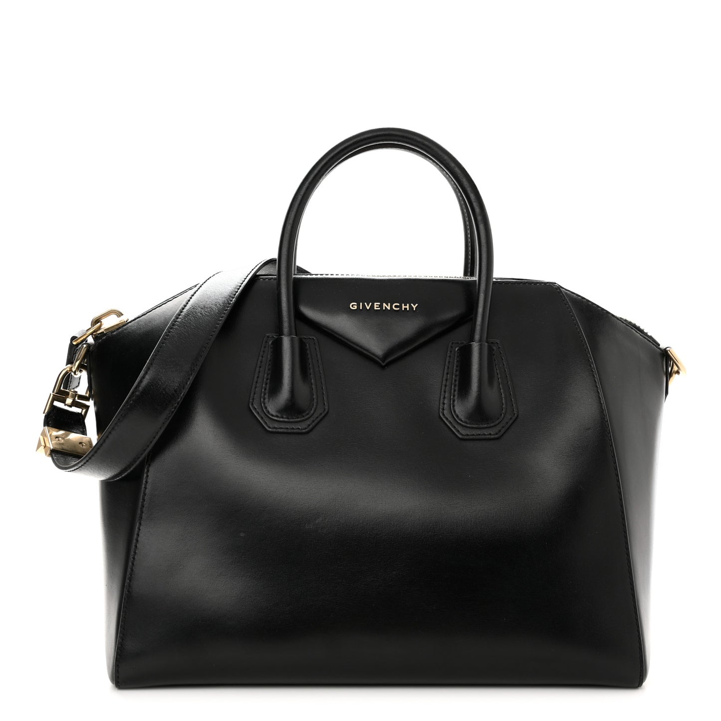 Shiny Lord Calfskin Medium Antigona Black
