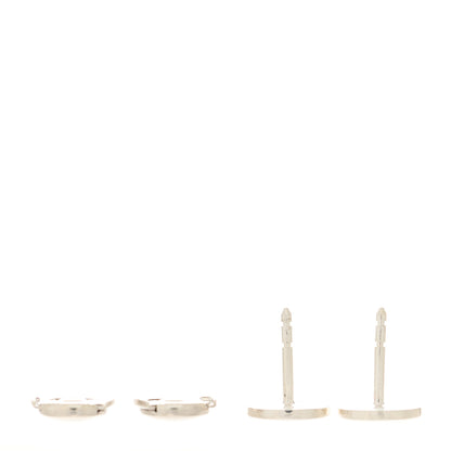 Hermes Sterling Silver TPM Ex-Libris Earrings 3 of 5