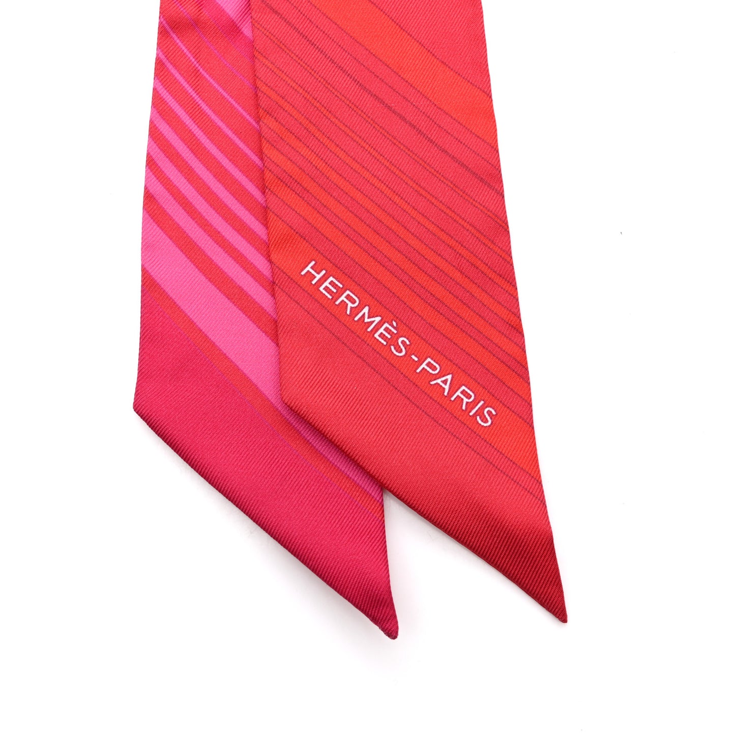 Silk Ex-Libris Twilly Fuchsia Rouge White