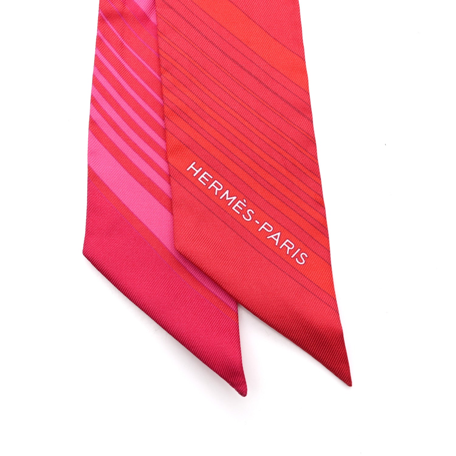 Hermes Silk Ex-Libris Twilly Fuchsia Rouge White 2 of 5