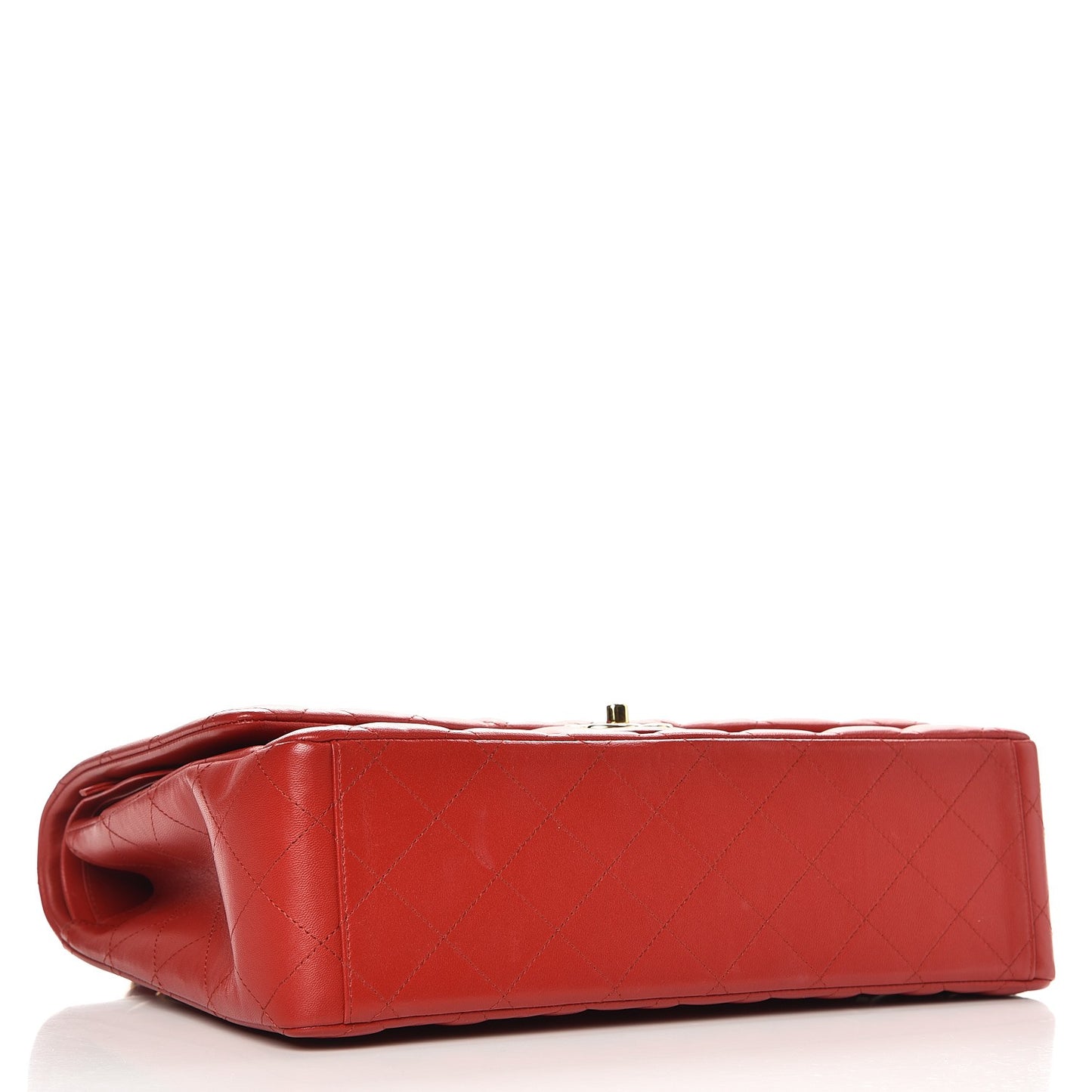 Lambskin Quilted Maxi Double Flap Red