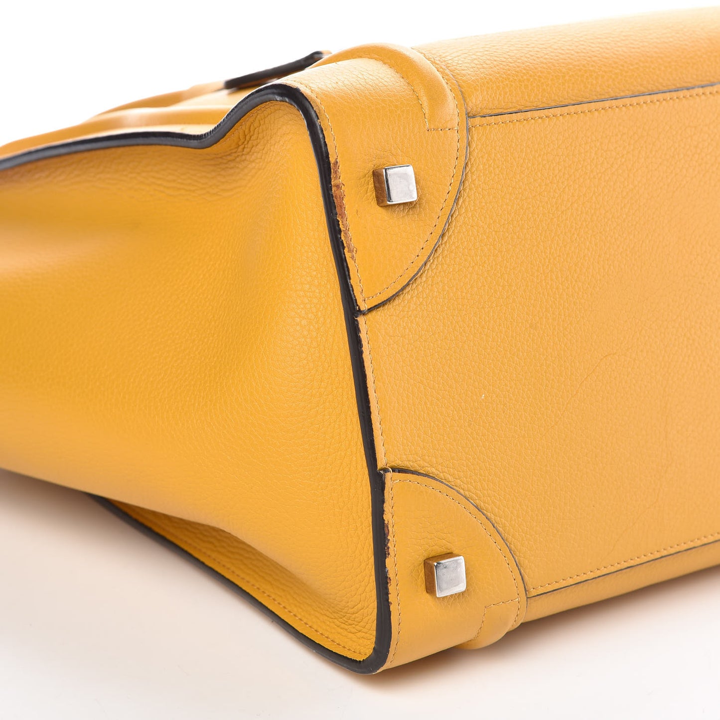 Drummed Calfskin Mini Luggage Ocre