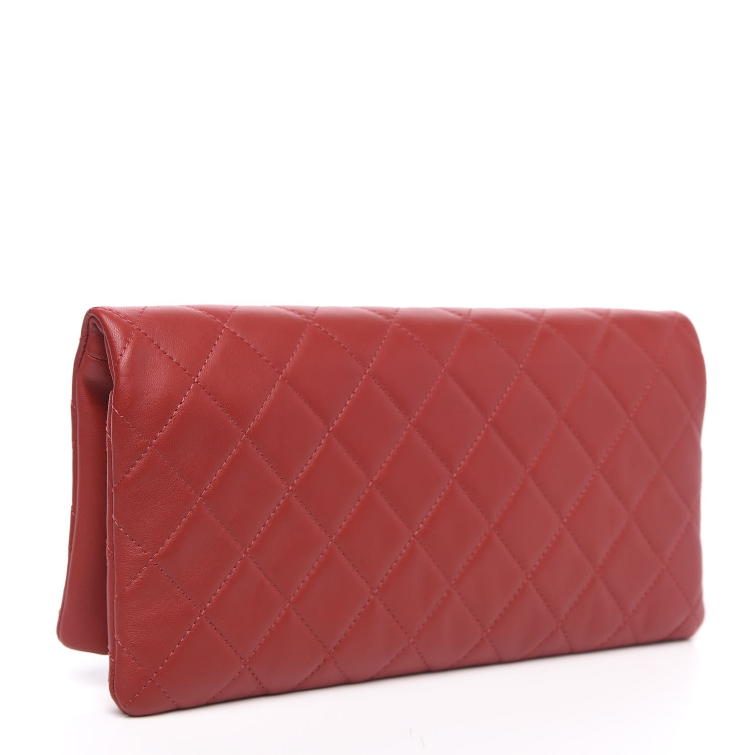 Chanel Lambskin Quilted CC Beauty Clutch Red 3 of 10