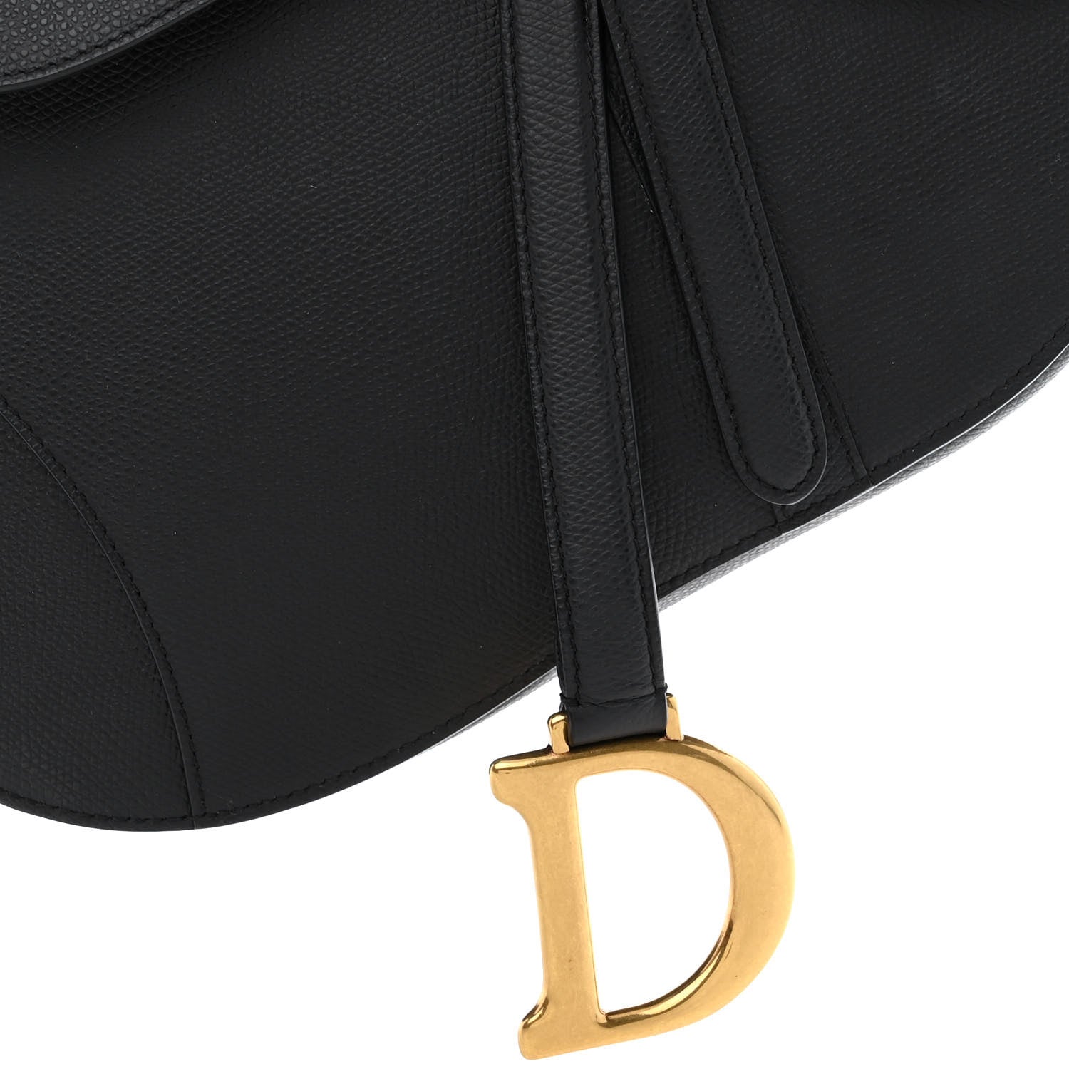 Christian Dior Grained Calfskin Saddle Bag Black 7 of 9