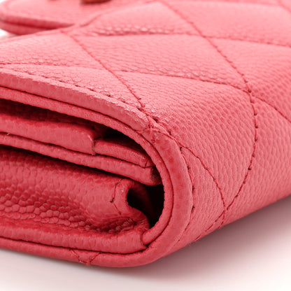 Chanel Caviar Quilted Flap Card Holder Pink 12 of 13