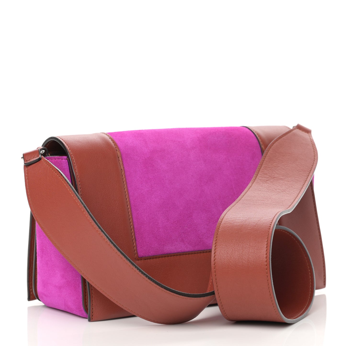 Suede Calfskin Medium Frame Shoulder Bag Brick