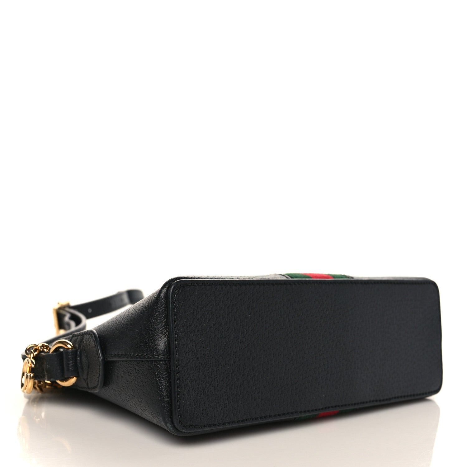 Gucci Calfskin GG Web Small Ophidia Dome Shoulder Bag Black 4 of 9