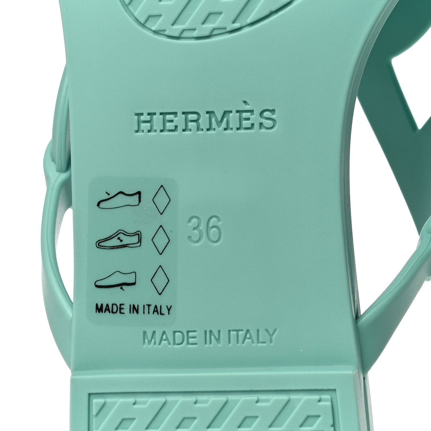 Hermes Rubber Womens Egerie Sandals 36 Vert Embrun 9 of 11