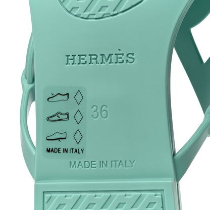 Hermes Rubber Womens Egerie Sandals 36 Vert Embrun 9 of 11