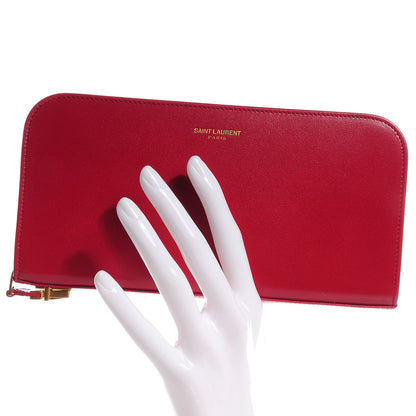 Saint Laurent Calfskin Zip Continental Wallet Rouge Orient 2 of 10