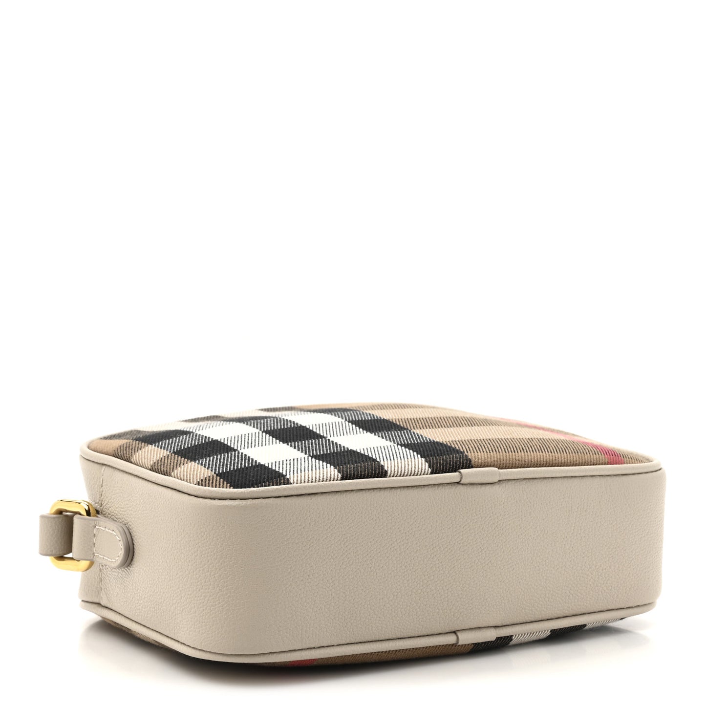 Calfskin House Check Small Camera Bag Limestone
