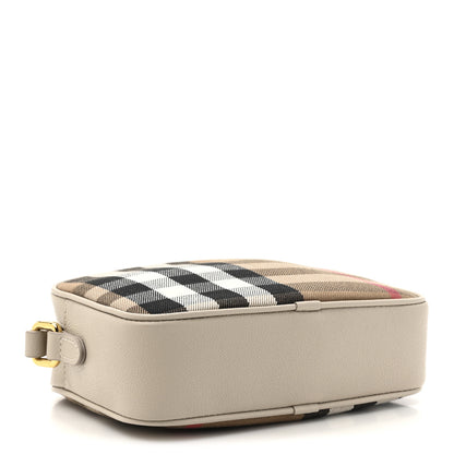 Burberry Calfskin House Check Small Camera Bag Limestone 4 of 9