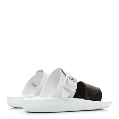 Louis Vuitton Monogram Sunbath Flat Mule Sandals 35 White 4 of 10