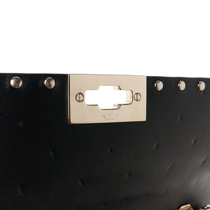 Valentino Garavani Metallic Nappa Rockstud Spike Wallet on Chain Mekong 6 of 11