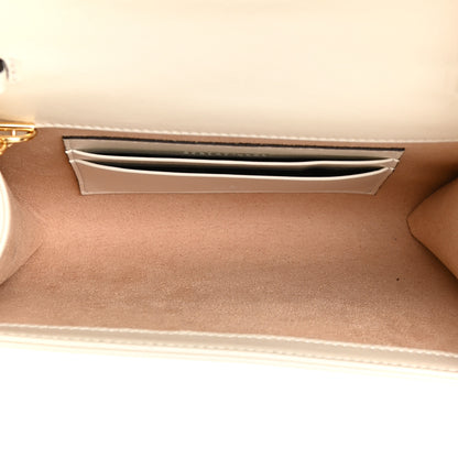 Gucci Textured Calfskin Web Mini Rajah Slim Flap Shoulder Bag Mystic White 5 of 14