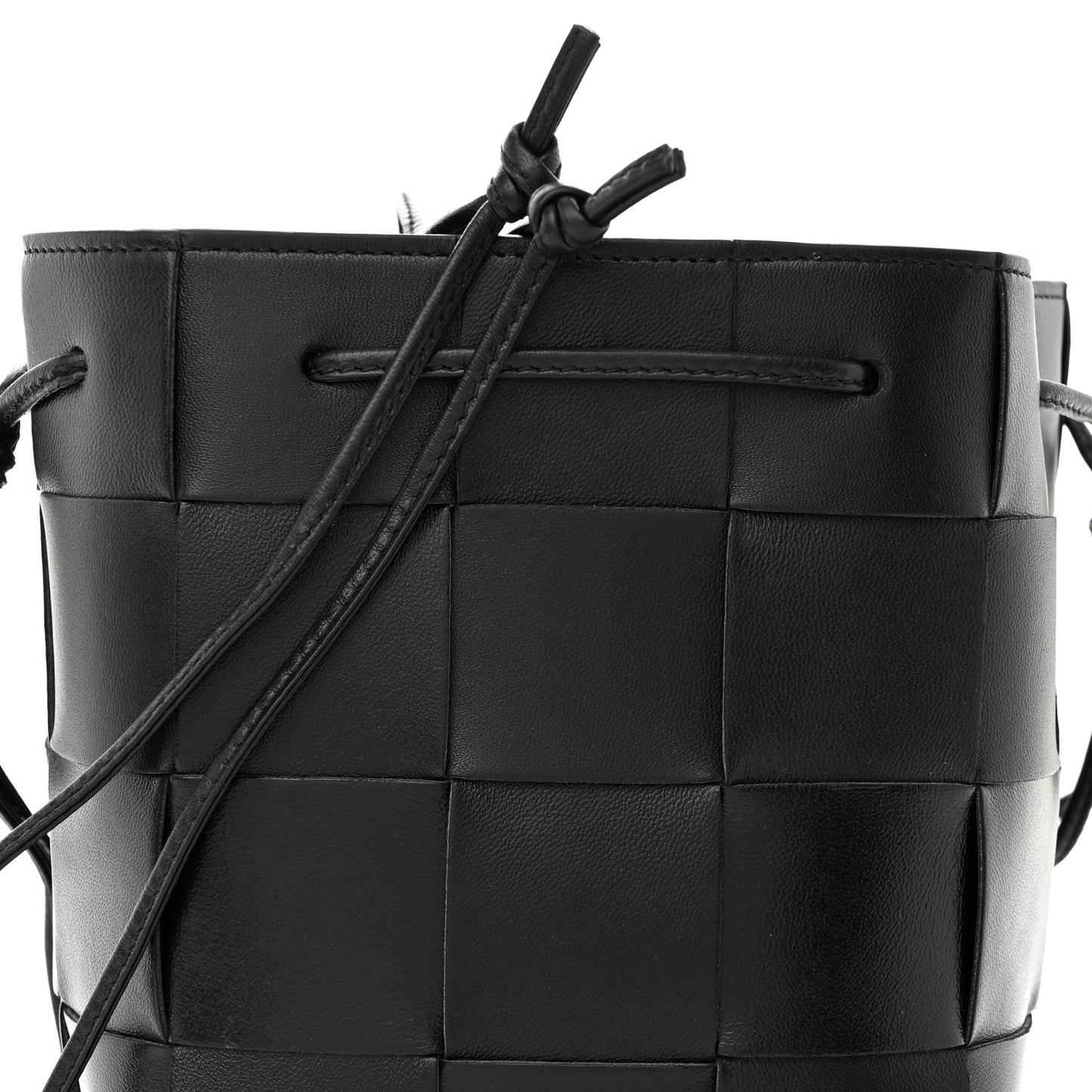 Nappa Maxi Intrecciato Cassette Bucket Bag Black