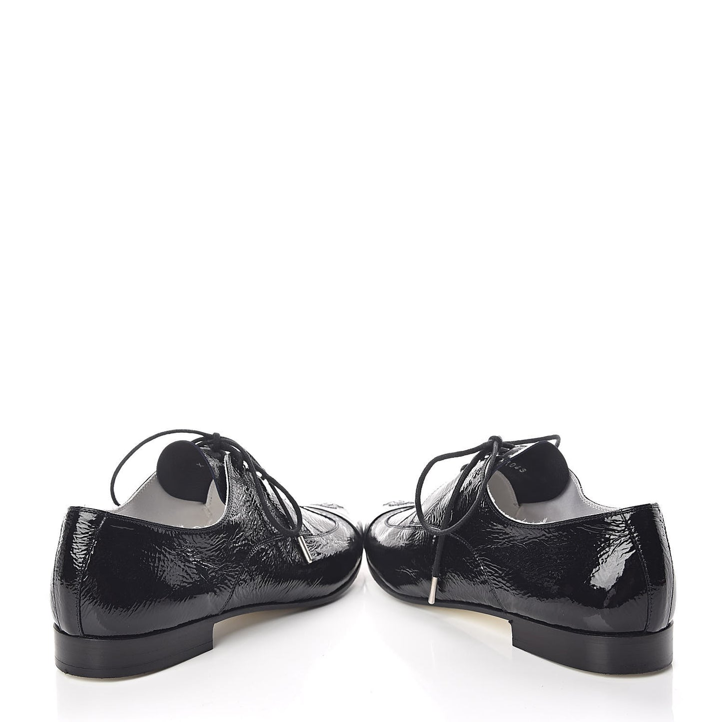 Patent Goatskin CC Lace Up Oxfords 36 Dark Navy