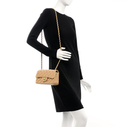 Chanel Pearly Caviar Quilted Mini Rectangular Flap Gold 2 of 8