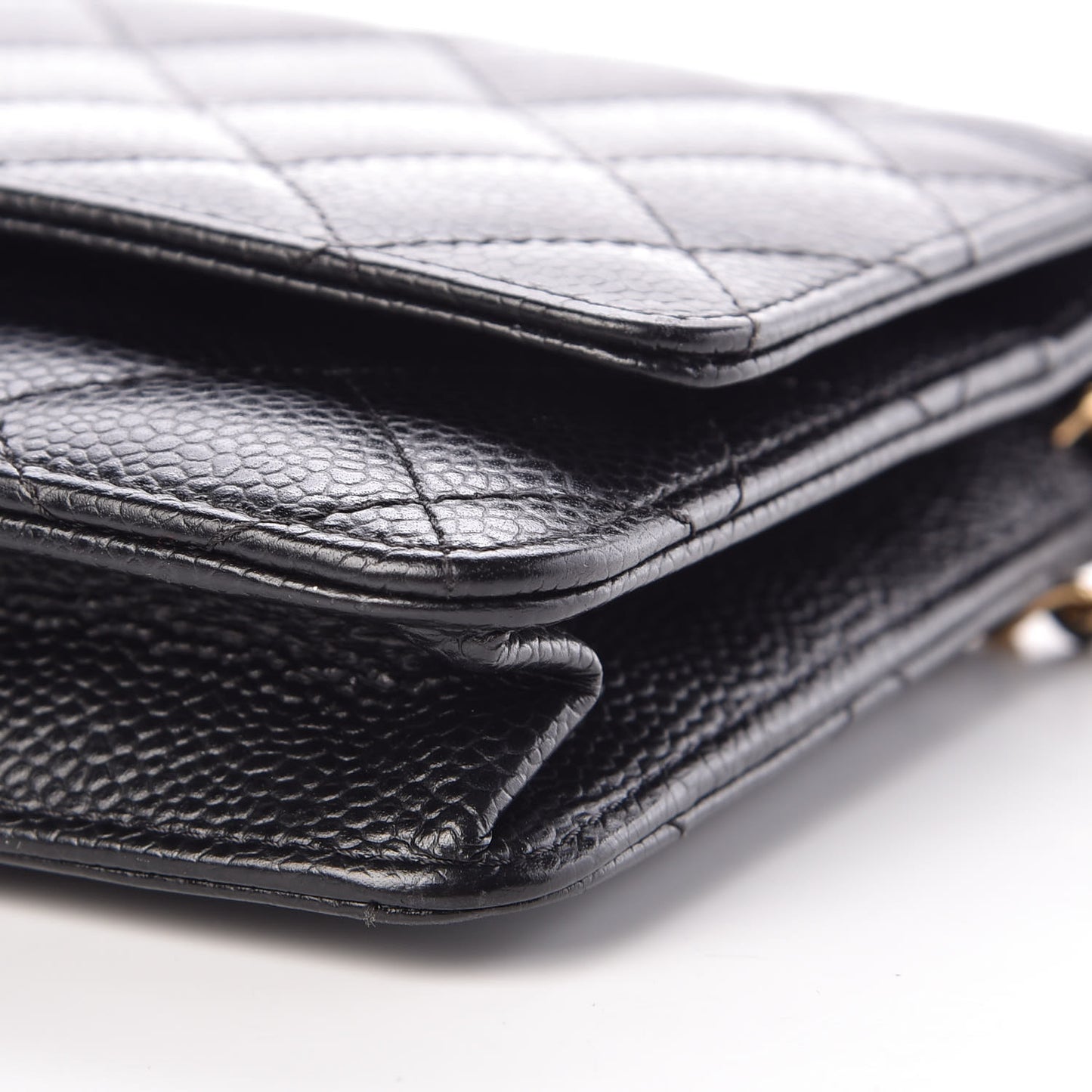Caviar Quilted Wallet On Chain WOC Black
