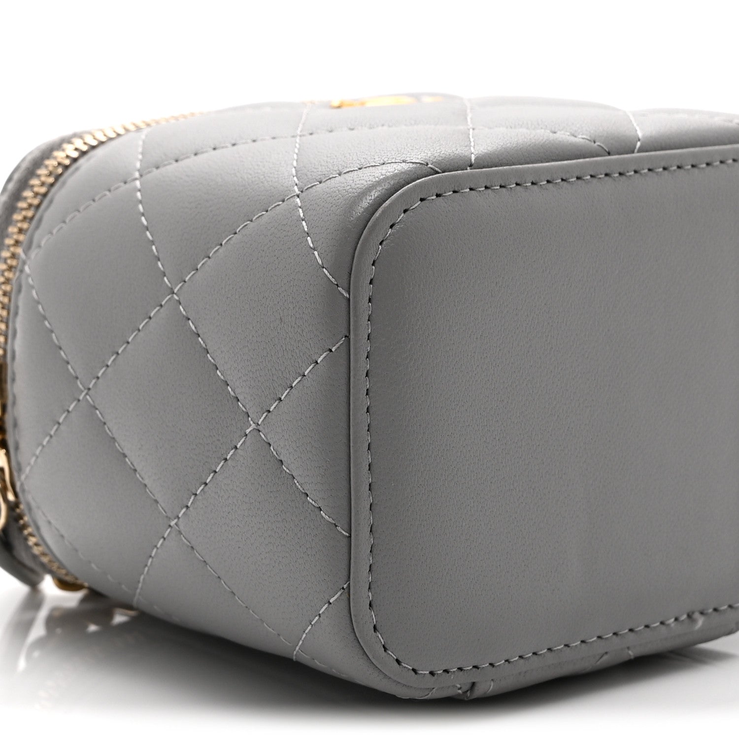 Chanel Lambskin Quilted Pearl Crush Mini Vanity Case With Chain