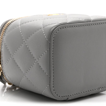 Chanel Lambskin Quilted Pearl Crush Mini Vanity Case With Chain Light Purple 9 of 10