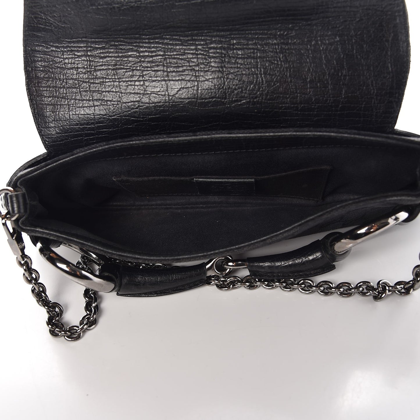 Monogram Horsebit Chain Clutch Black