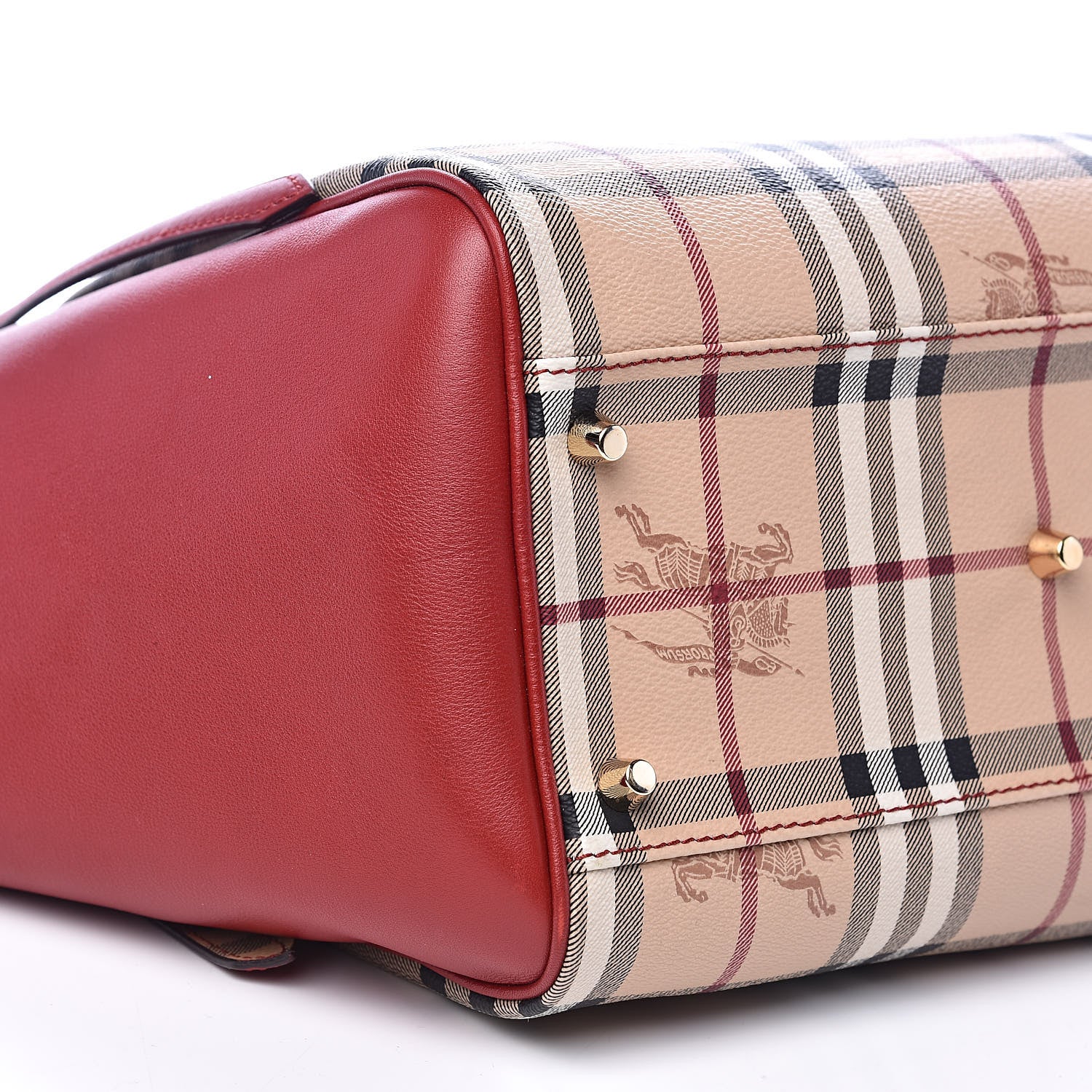 Burberry Haymarket Check Small Canterbury Tote Military Red 8 of 9