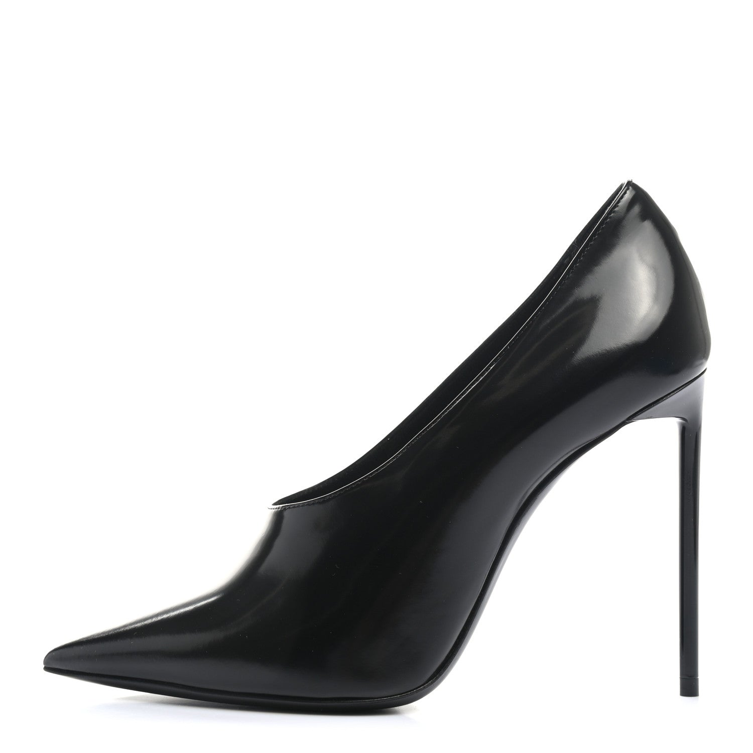 Saint Laurent Patent Calfskin Teddy High Vamp 105 Pumps 36 Black 1 of 11