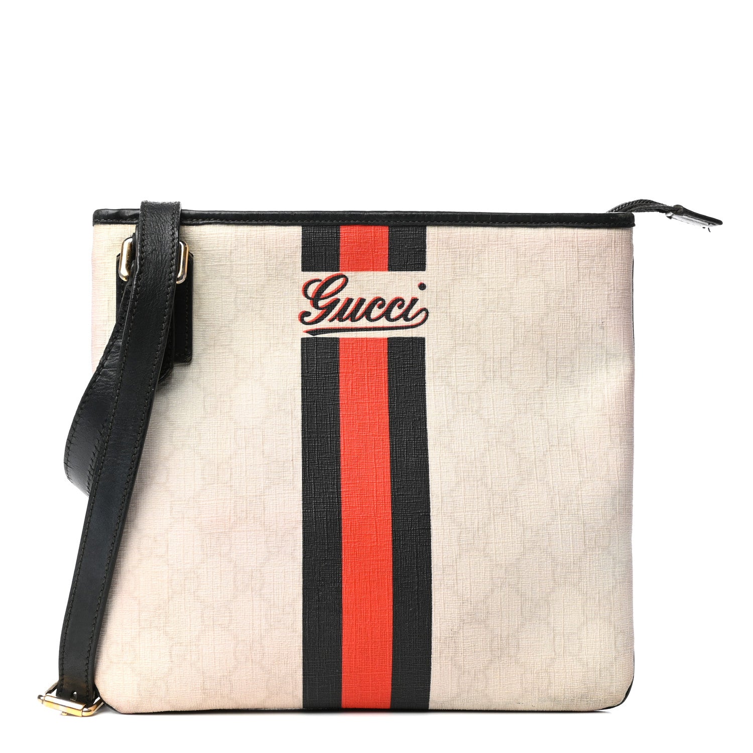 Gucci GG Plus Monogram Web Stripe Joy Messenger Bag Black 1 of 11