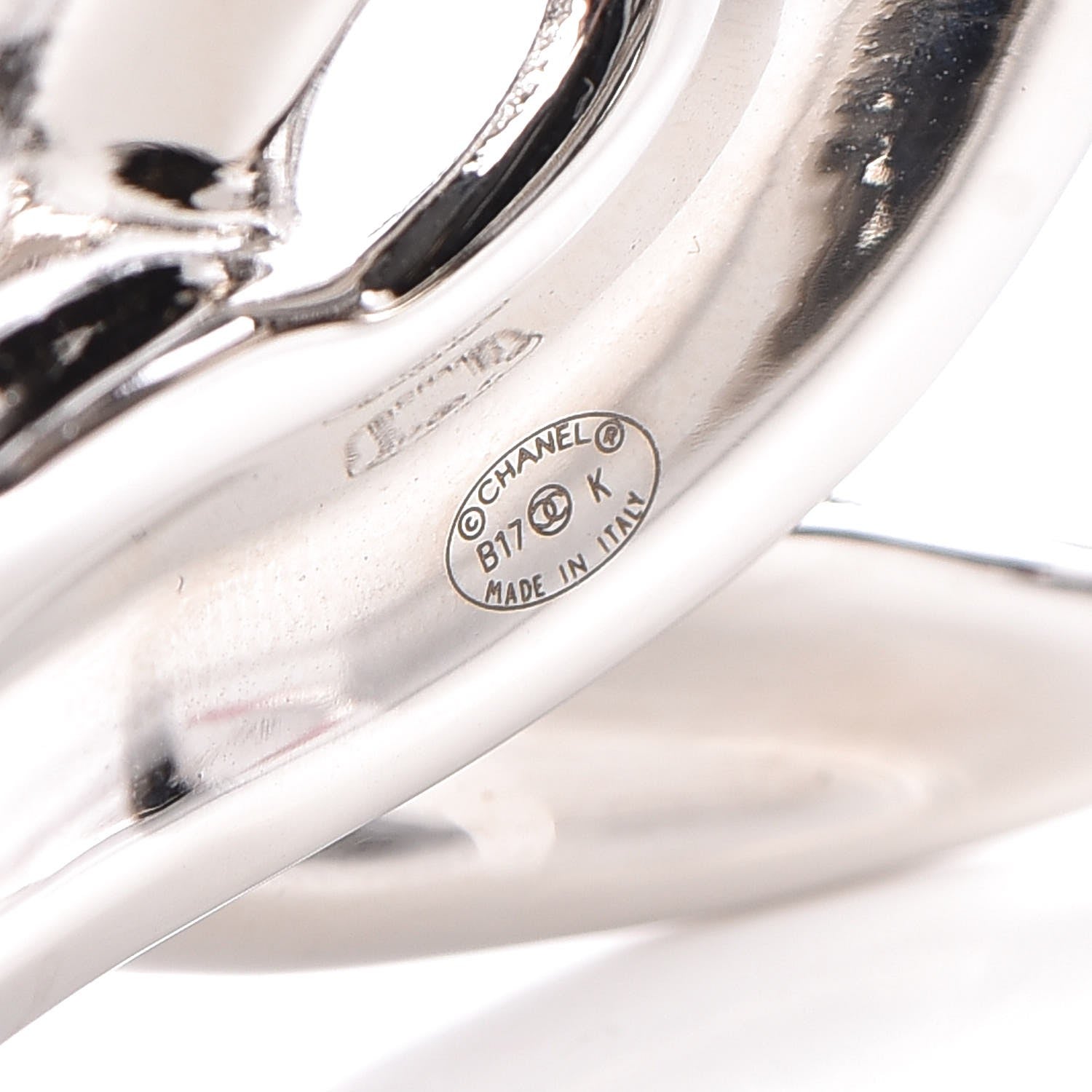 Chanel Crystal Baguette CC Cuff Silver 4 of 5
