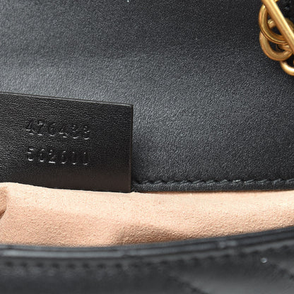 Gucci Calfskin Matelasse Super Mini GG Marmont Shoulder Bag Black 7 of 12