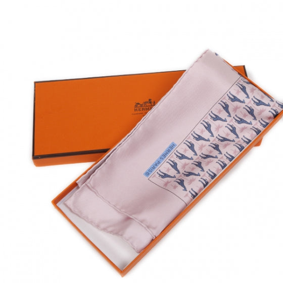 Silk Giraffes Pocket Square Scarf Pink