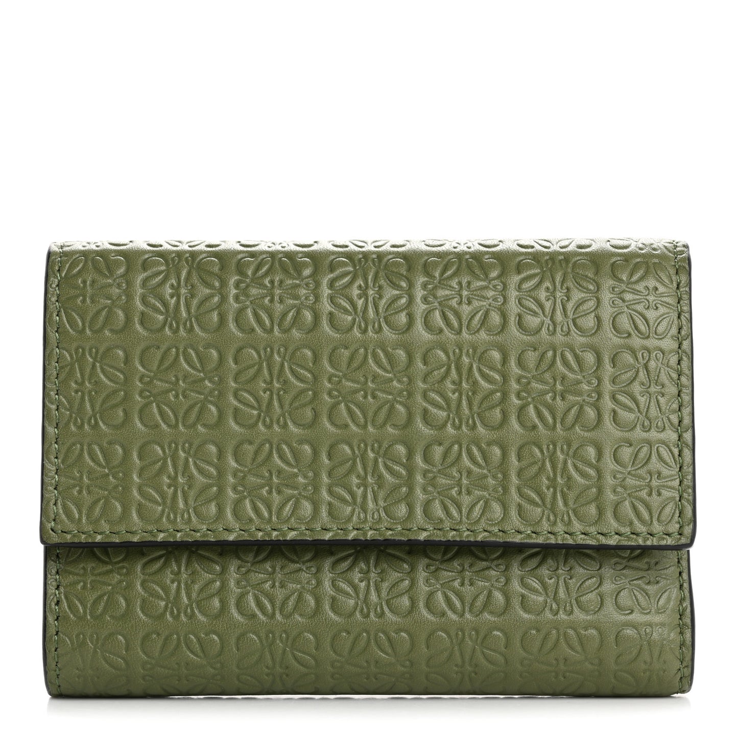 Calfskin Embossed Small Wallet Avocado