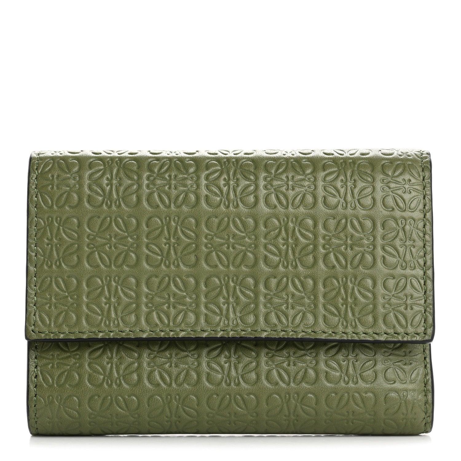 Loewe Calfskin Embossed Small Wallet Avocado 1 of 7