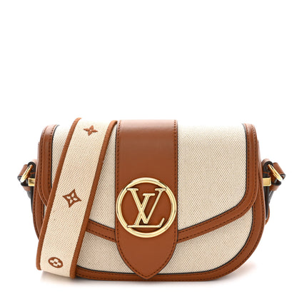 Louis Vuitton Canvas Smooth Calfskin LV Pont 9 Soft MM Caramel Brown 1 of 10