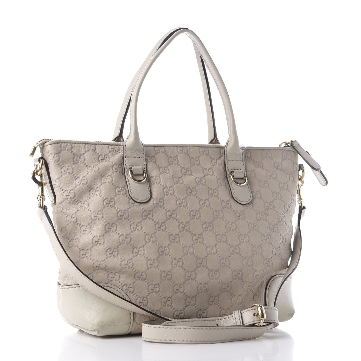 Gucci Guccissima Heart Bit Charm Top Handle Tote White 2 of 9