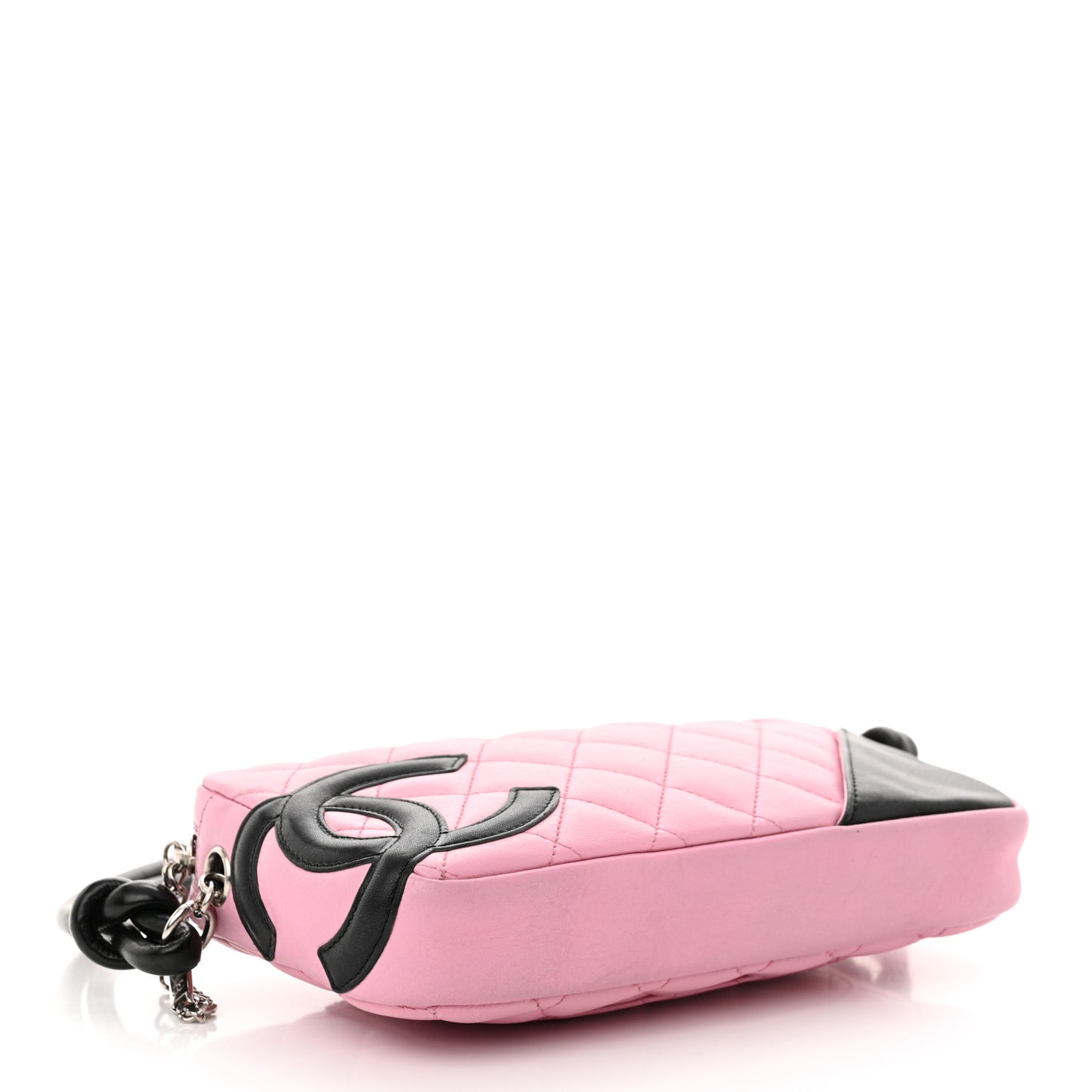 Calfskin Quilted Cambon Pochette Pink Black