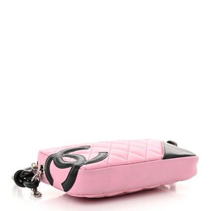 Chanel Calfskin Quilted Cambon Pochette Pink Black 4 of 13
