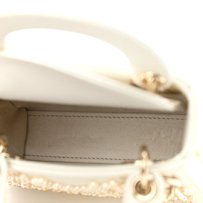 Christian Dior Lambskin Pearl Cannage Micro Lady Dior Latte 5 of 11